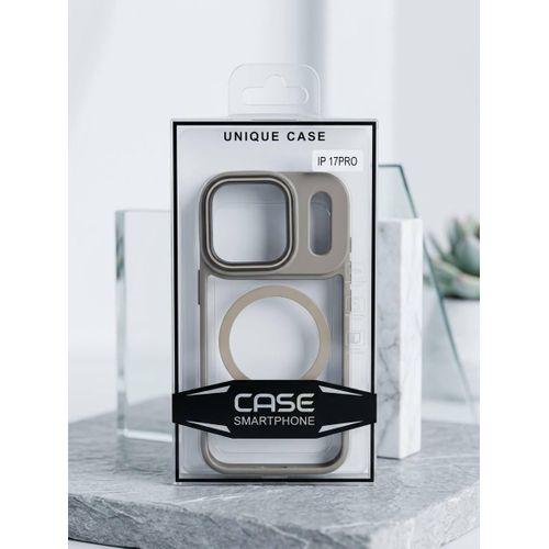 Case for iPhone 17 Pro – MagSafe Compatible Clear Back Cover with 360° Camera Protection-Purple /grey