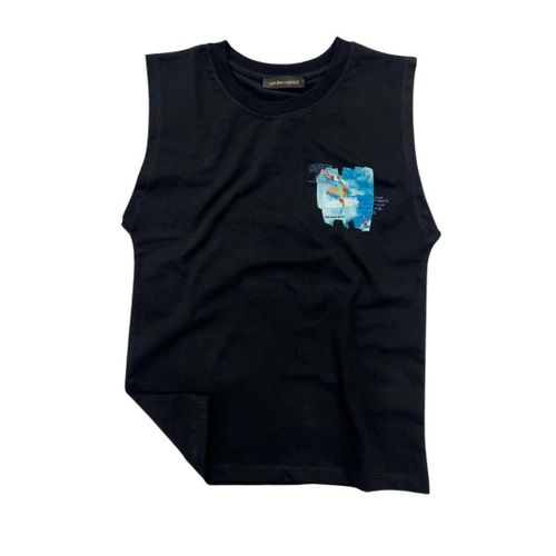 Printed Cut T-Shirt Kids Black