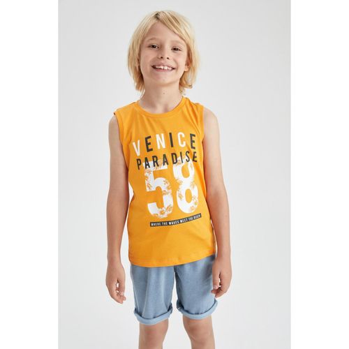 Boys' Crew Neck Printed Tank Top