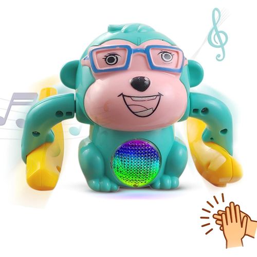 Dancing Monkey Musical Toys for Kids 360° Baby Spinning Rolling Doll Tumble Toy with Voice Control Musical Light and Sound Effects with Sensor (3+ Months, Multicolor)
