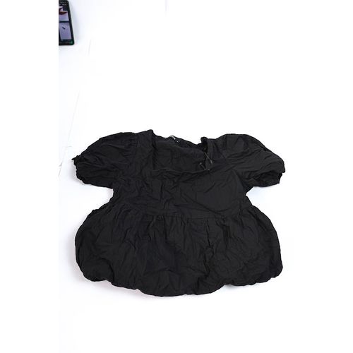XSIDE Square Neck Straight Short Sleeve Poplin Women Dress-black/m