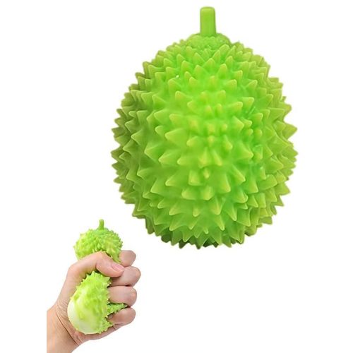 Durian Squishy Stress Relief Fidget Toy, Soft Squeeze Sensory Toy for Kids & Adults, Green