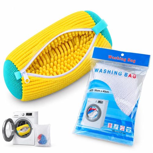 Shoe Washing Bag with Laundry Bag 30*40cm, Reusable, 2 Pieces, Yellow