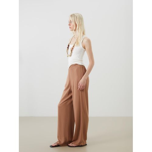 Elastic Waist Wide Leg Womens Trousers