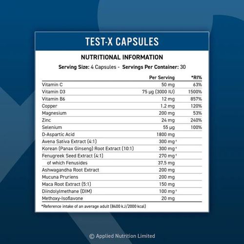 Test-X, Advanced Testosterone Support Formula - 120 Capsules / 30 Servings