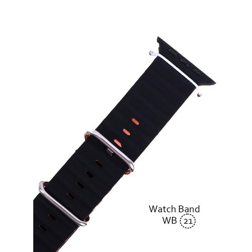Watch Band Silicone Blue Length 42 44 45 49 mm WB21 Black For Apple