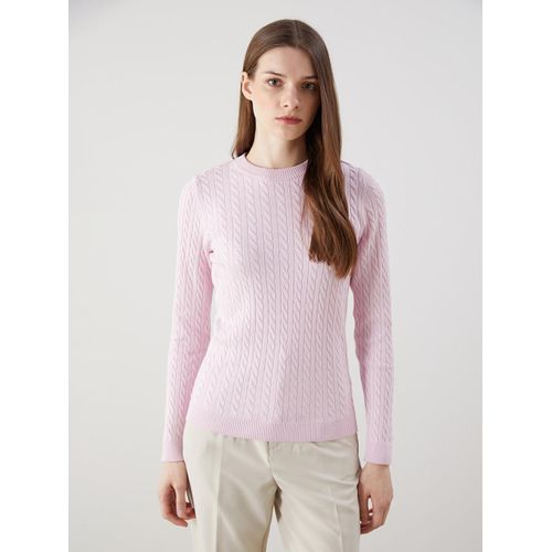 Crew Neck Self-Patterned Women's Knitwear Sweater