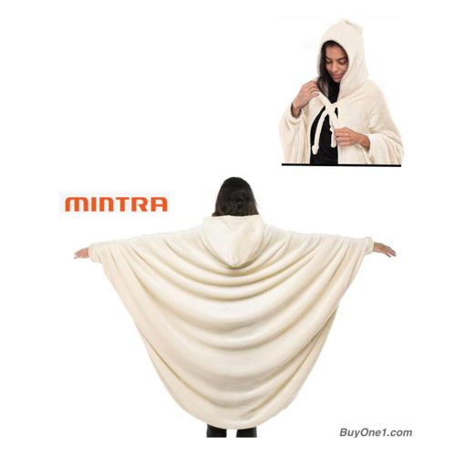 New Blanket Cape/Hoodie -cream