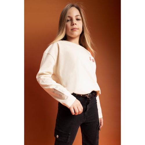 Girl Relax Fit Crew Neck Printed Long Sleeve T-Shirt