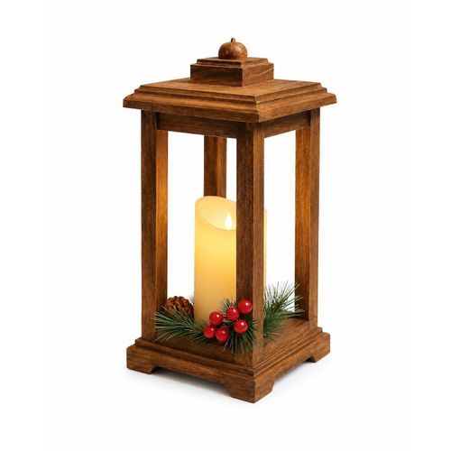 Wooden decorative lantern for the table - modern wooden candle holder for home - living room, bedroom and office decoration - decorative lantern for occasions and holidays - elegant design