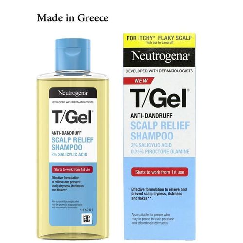 شامبو تي/جل من نيوتروجينا لعلاج قشرة الرأس، أقصى قوة بتركيز 3% حمض الساليسيليك، مناسب للأشخاص المعرضين لصدفية فروة الرأس والتهاب الجلد الدهني
