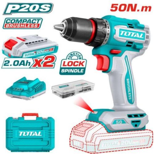 20V Cordless Drill Driver 50Nm with 2 × 2.0Ah Batteries & Charger – TDLI205062