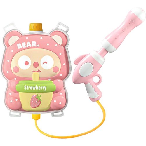 Adorable Penguin Backpack Water Gun - High-Capacity Outdoor Toy for Unlimited Summer Splash Fun (Strawberry Bear)