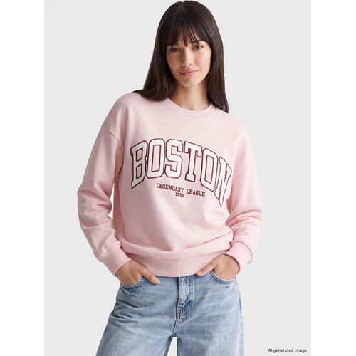 Boston Printed Oversize Women's Sweatshirt