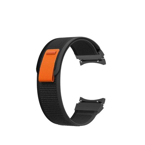 سوار نايلون بدون فجوات، متوافق مع ساعة سامسونج جالاكسي ووتش 5 برو 45 مم / جالاكسي ووتش 5 40 مم، أسود ورمادي