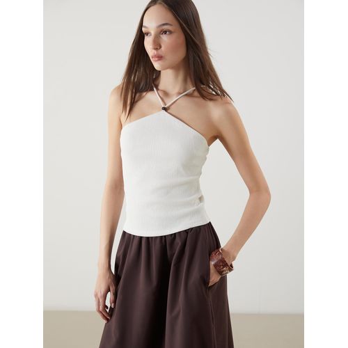 Halter Neck Textured Strappy Blouse