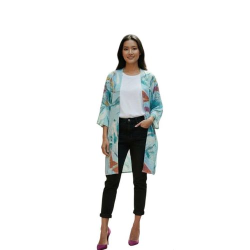 Women’s Cotton Kimono with Soft Artistic Print