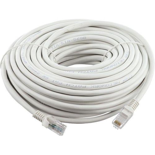 20-meter Cat 6 cable gray male-to-male RJ47 high speed 1000 Mbps compatible with laptops and tablets