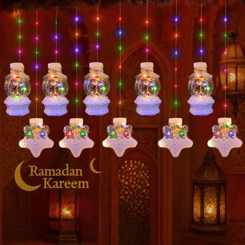 Trend 2026 Inflatable Star Lantern with Stars – Ramadan Characters Inside – With Remote Control – Warm Cocktail Lighting – Innovative Ramadan Decor – Perfect for Home, Garden, Balconies, Ceilings, Parties, and Ramadan Gatherings