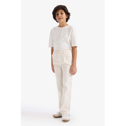 Boy Loose Fit Straight Leg Gabardine Trousers