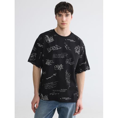 Loose Fit Crew Neck Printed Men's T-Shirt
