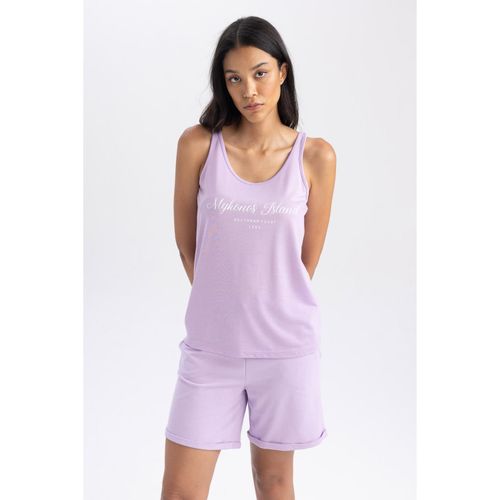 Regular Fit Printed Crew Neck Tank Top