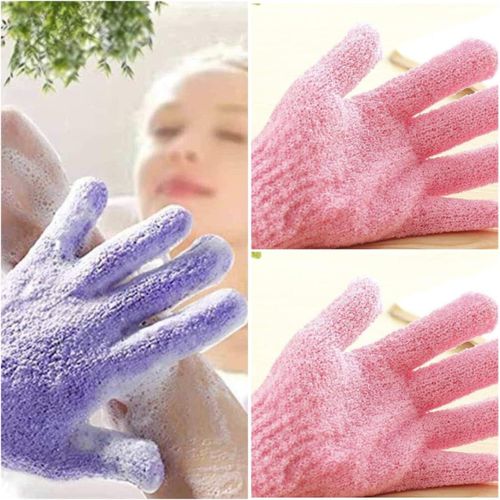 Exfoliating Bath Gloves 3 Pairs – Body Scrub Mitts for Shower, Deep Cleansing & Skin Renewal, Reusable Exfoliator Gloves for Men & Women, Smooth Skin & Circulation Boost, Durable & Washable