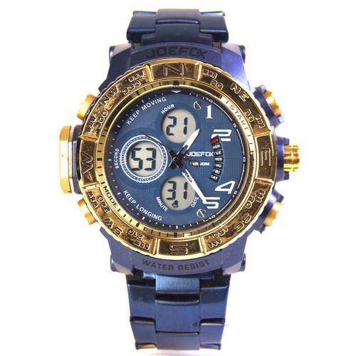 ساعة رجالية كاجوال رقمية و تناظرية - سوار أزرق داكن