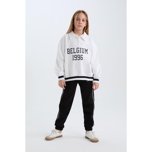 Elastic Waist Printed Cotton Jogger Sweatpants Girls'