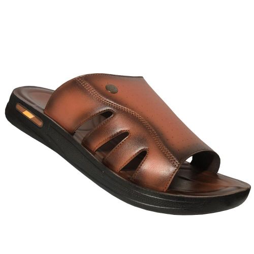 شبشب جلدي للرجال، نعل داخلي مطاطي، طبي، مريح، هافان شبشب رجالي جلد صناعي مريح – تصميم أنيق بفتحات تهوية ونعل ضد الانزلاق – لون بني