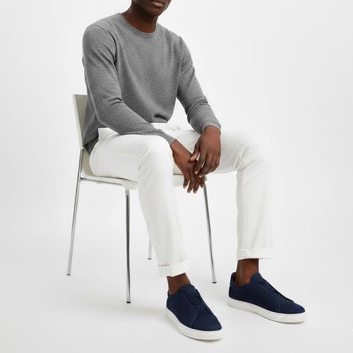 Men’s Casual Slip-On Sneakers with Elastic Lacing, Textured Upper and Comfortable Flat Sole