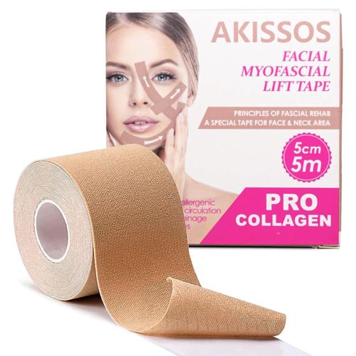 Akissos Collagen Face Tape Gen II 5cm Wide 3 in 1 Full Facial Wrinkle Patches, Facial Tape for Wrinkles Overnight, Smile Lines, Forehead, Frown 11, Eye & Neck, Versatile Face Lift Tape 5cm*500cm