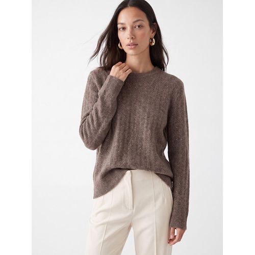 Crew Neck Open-Knit Women's Knitwear Sweater