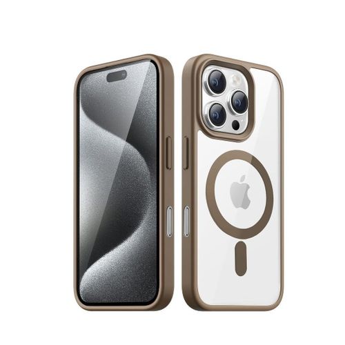 Magnetic Case for iPhone 16 Pro Max 69-Inch Compatible with MagSafe Shockproof Phone Bumper Cover Solid Color Matte TPU Frame Anti-Scratch Clear Back Desert Brown