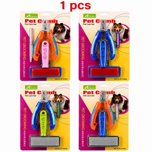 For dog's & cat's Nails 3-in-1 with training whistle & dematting comb set Multi Color 1Pcs