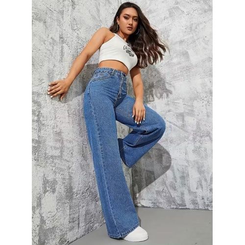 جينز واسع الساق – أزرق