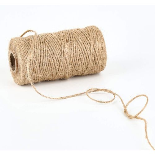 3Ply 328FT Natural Jute Twine, Arts and Crafts Jute Rope, Durable Brown Gift Wrapping, Heavy Duty Industrial Packing Materials for Gardening, Recycling, Bundling and More.
