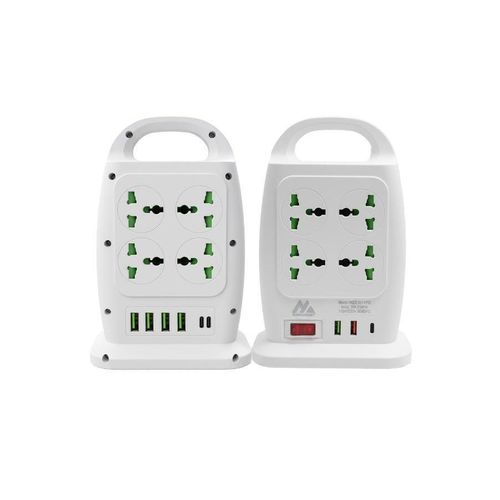 ELMAGHRABY A022-6U-3PD Double Sided Power Strip Extension 2500W with 8 Universal Outlets and 6 USB Ports , 3 Type-C Support PD Fast Charging, Surge Protector with Switch Control, 850°C Anti Flaming , Safe and Portable Design for Home & Office Use