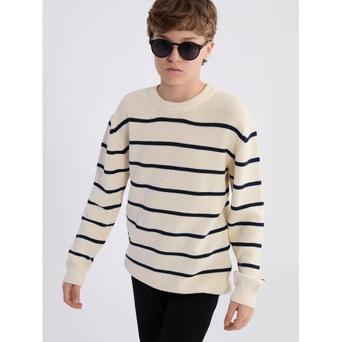 Crew Neck Striped Boy's Sweater