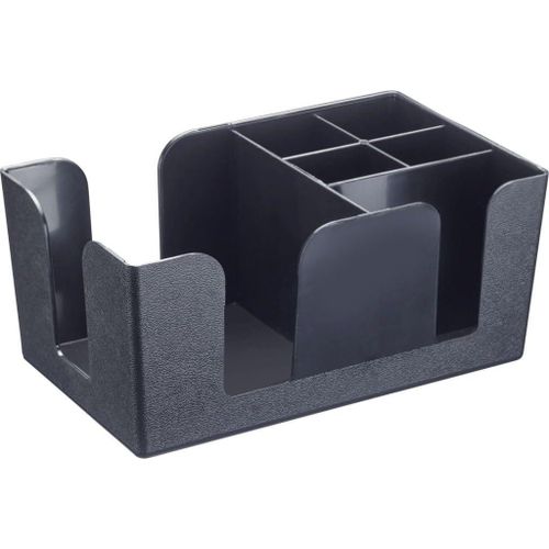 Bar Organiser - Practical Storage Unit for The Bar, Ideal for Napkins, Straws and Cocktail Decoration - 6 Compartments, ABS