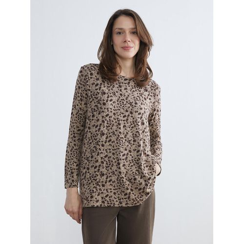 Crew Neck Patterned Blouse