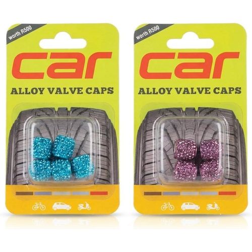 Universal 4-Piece Rhinestone Crystal Alloy Tire Valve Stem Cap Set