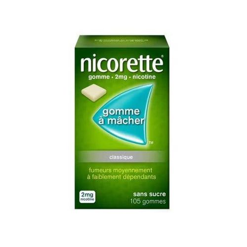 Classic Nicotine Gum 2mg - 105 Gums - Sugar-Free Stop Smoking Aid for Light to Moderate Smokers