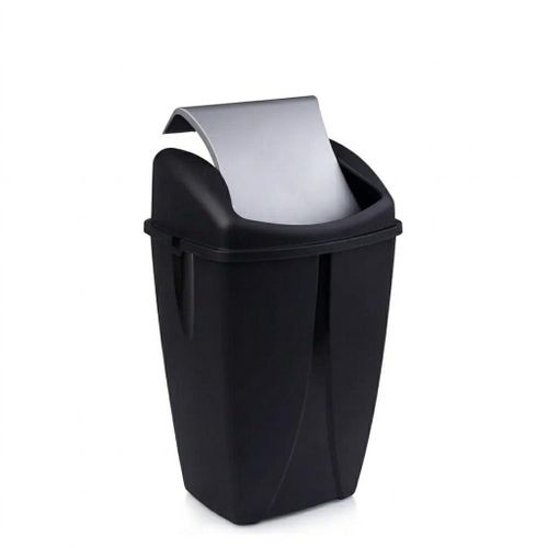 Plastic Trash Can With Swing Lid, 25 Liters, For Indoor And Outdoor Use, Dimensions 55 * 31 * 24cm Multi Color
