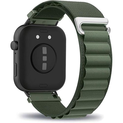 Adjustable braided nylon sports wristband with a stainless steel clasp, replacement for Huawei Fit 5 / Fit 5 Pro watch for men and women (green))