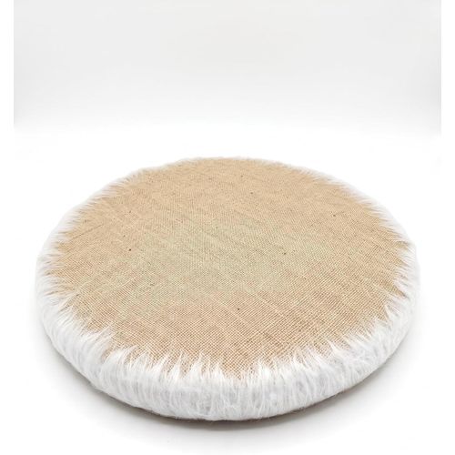 Cat Scratcher Disc Handmade Scratching Mat Pad for Indoor Cats & Kittens – Durable Claw Grimming & Trimming Board Toy for Furniture, Carpet & Couch Protection, Beige, 50 CM