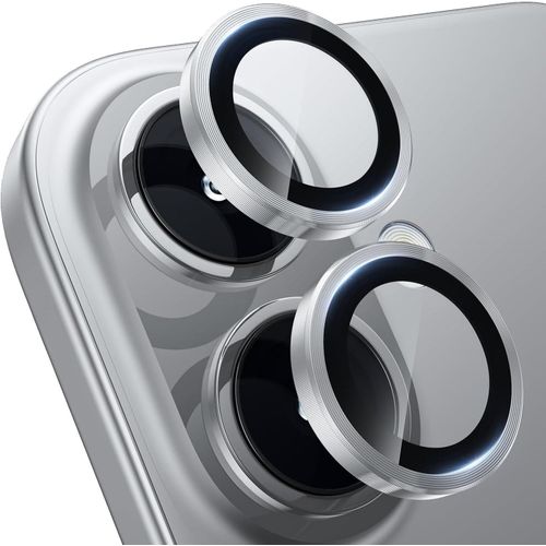 High-clarity, scratch- and impact-resistant glass screen protector for iPhone 16 camera lenses