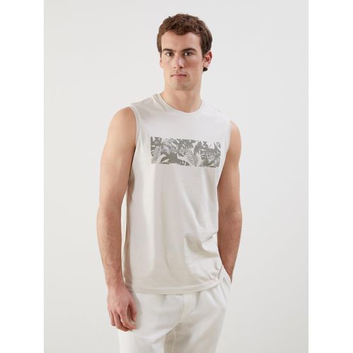 Crew Neck Printed Mens Sleeveless T-Shirt