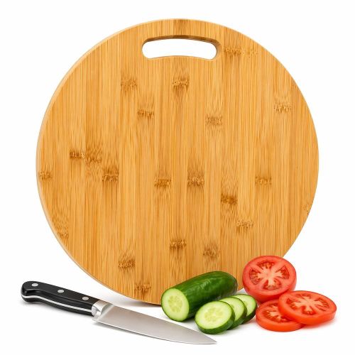 Round Wooden Cutting Board with Comfortable Grip Handle - ZB1583