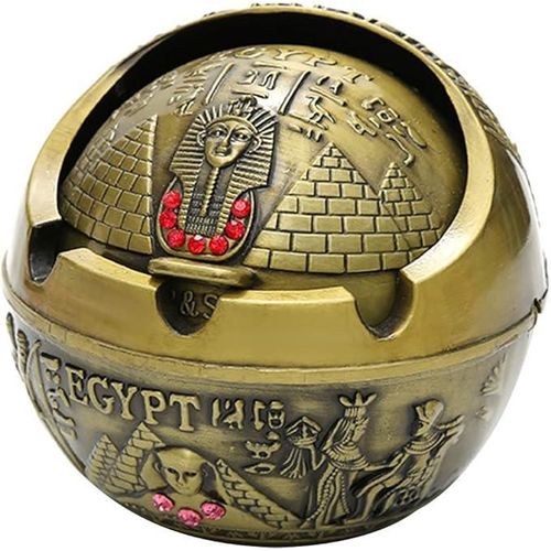 Metal Ball Ashtray with Lid – Windproof Cigarette Container for Indoor & Outdoor Use